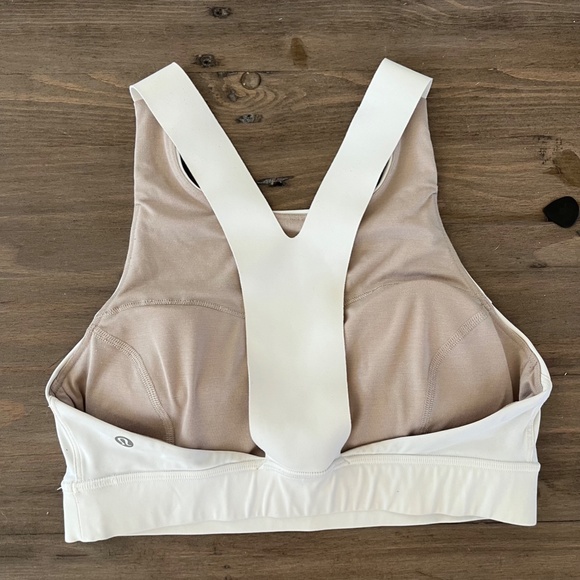 LULULEMON White High Neck Halter Training Sports Bra - Picture 2 of 2